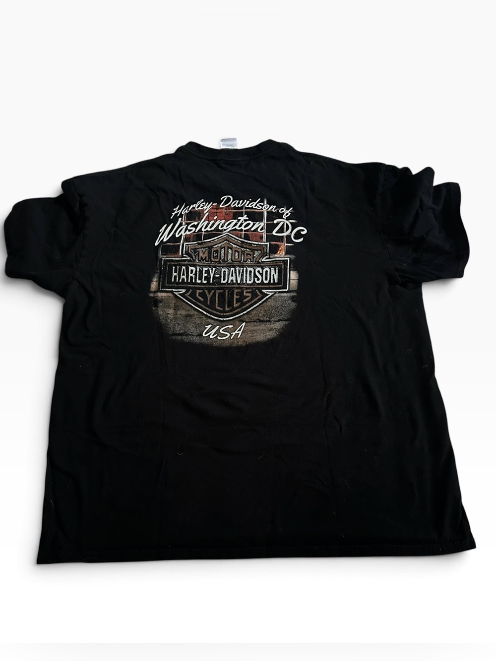 Harley Davidson Washington DC Motorcycle Pin Up Girl Tee Shirt Mens 2XL - Picture 3 of 6